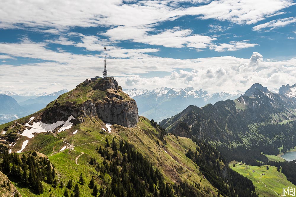 Hügel und Berge Hoher Kasten Alpstein St. Gallen Appenzell Schweiz